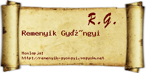 Remenyik Gyöngyi névjegykártya